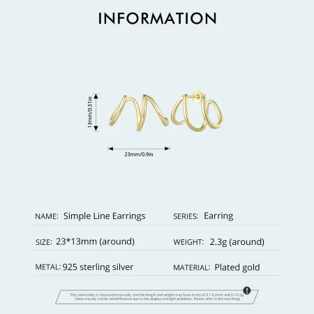 Pandora Style Simple Lines Stud Earrings - SCE986-B