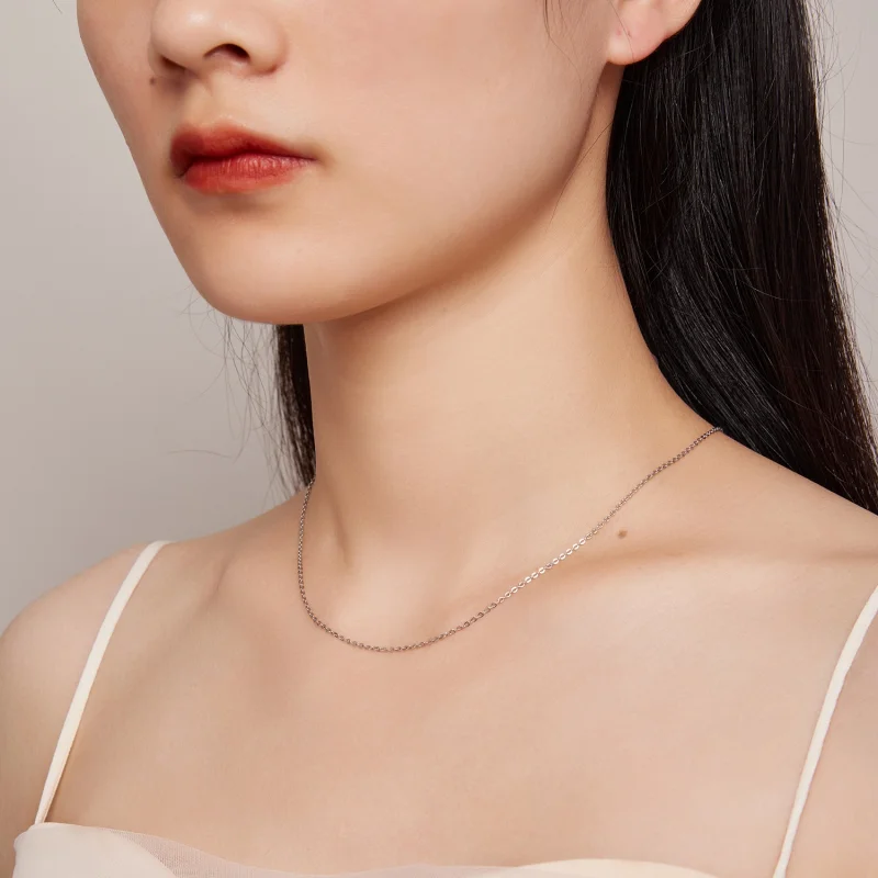 (image for) Pandora Style Simple Silver Necklace - SCA018 - View 7