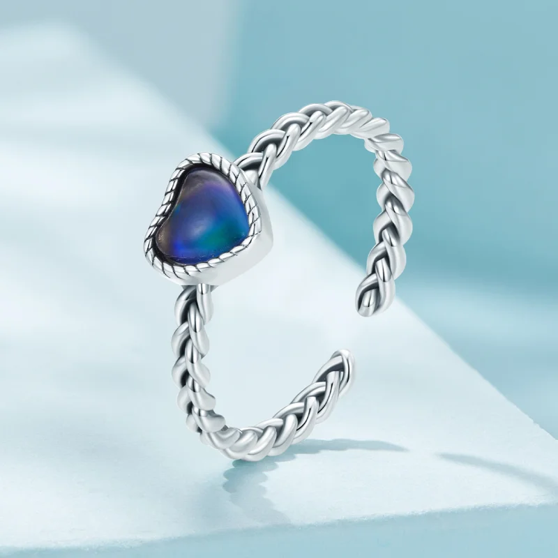 (image for) Pandora Style Simple Twist Heart-Shaped Ring - SCR956 - View 2