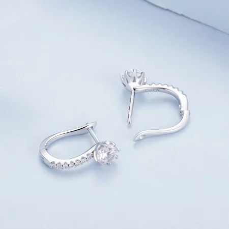 Pandora Style Simple Zircon Hoop Earrings - BSE856