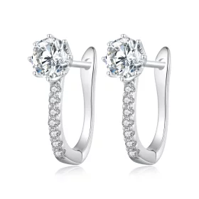 Pandora Style Simple Zircon Hoop Earrings - BSE856 Pandora Style Simple Zircon Hoop Earrings - BSE856