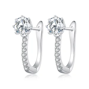 (image for) Pandora Style Simple Zircon Hoop Earrings - BSE856