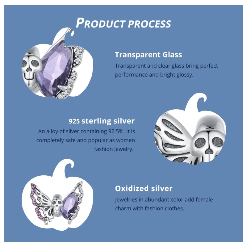 (image for) Pandora Style Skeleton Butterfly Charm - BSC911 - View 4