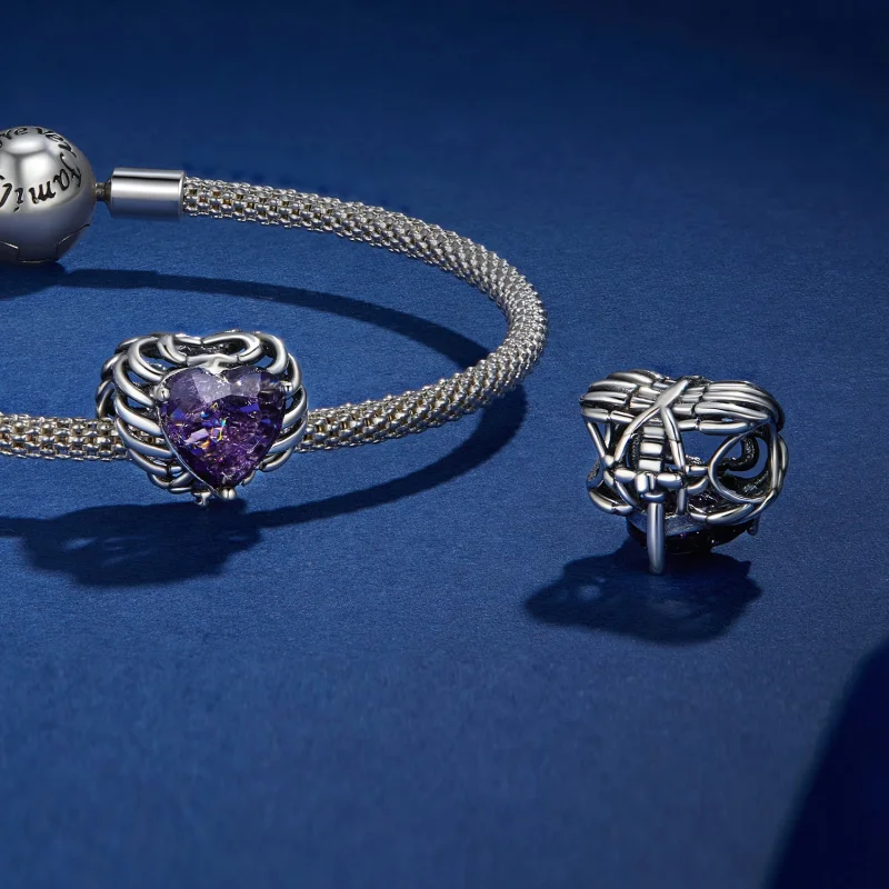 (image for) Pandora Style Skeleton Heart Charm - BSC910 - View 4