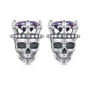 (image for) Pandora Style Skeleton King Studs Earrings - BSE892