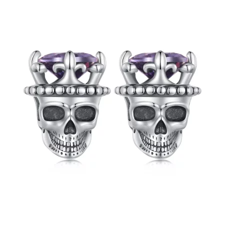 Pandora Style Skeleton King Studs Earrings - BSE892 Pandora Style Skeleton King Studs Earrings - BSE892