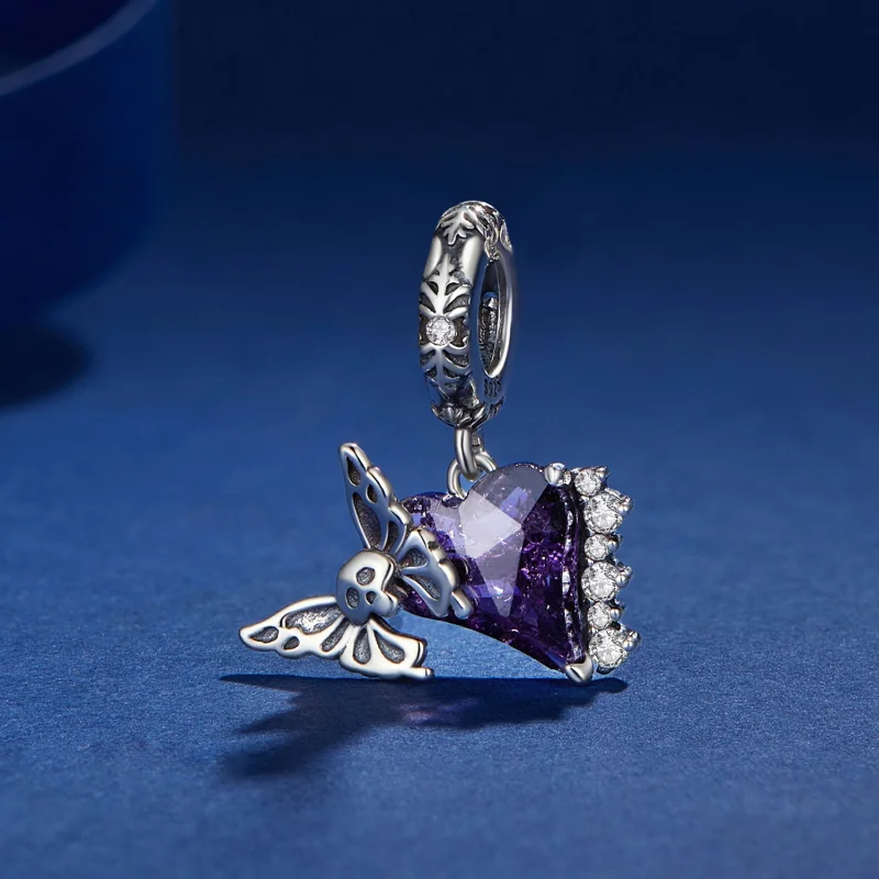 (image for) Pandora Style Skull Butterfly Silicone Dangle - BSC912 - View 2