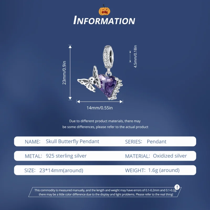 (image for) Pandora Style Skull Butterfly Silicone Dangle - BSC912 - View 6