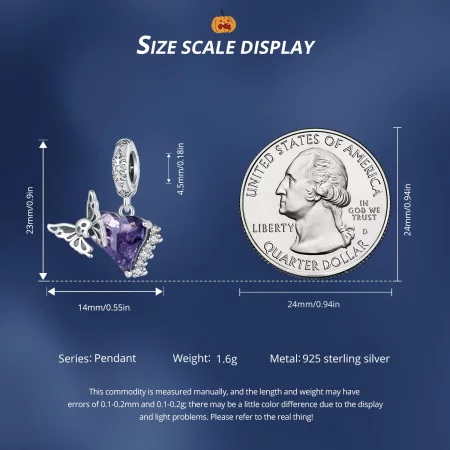 Pandora Style Skull Butterfly Silicone Dangle - BSC912