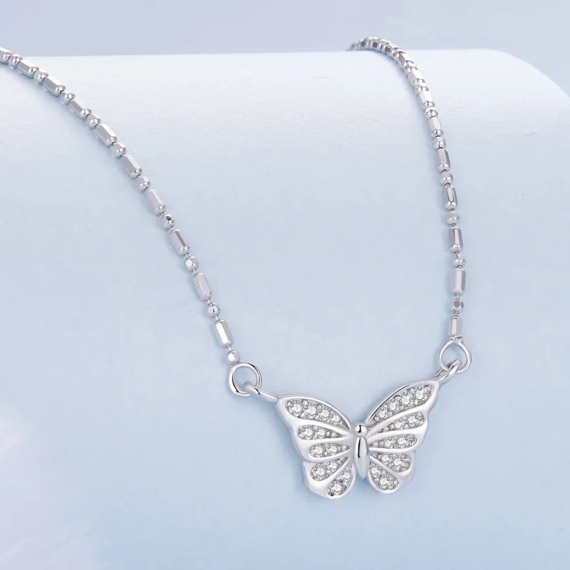 (image for) Pandora Style Smart Butterfly Necklace - BSN352 - View 2