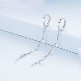 Pandora Style Smart Tassel Hoop Earrings - BSE898 Pandora Style Smart Tassel Hoop Earrings - BSE898