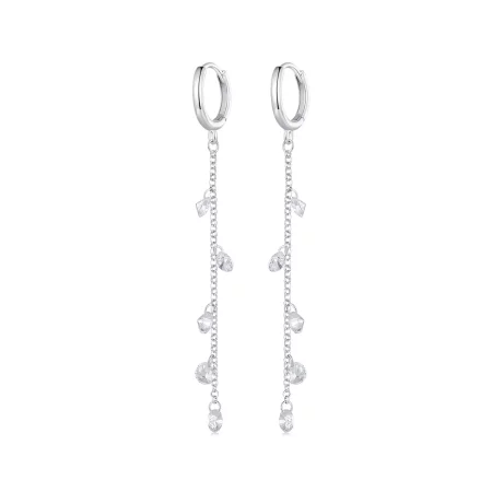 Pandora Style Smart Tassel Hoop Earrings - BSE898 Pandora Style Smart Tassel Hoop Earrings - BSE898