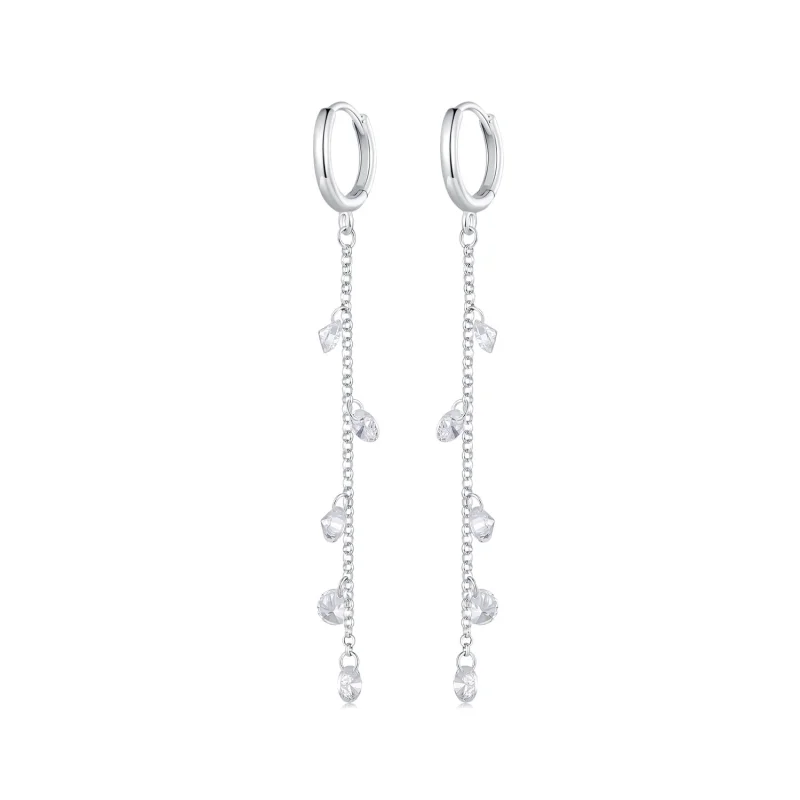 (image for) Pandora Style Smart Tassel Hoop Earrings - BSE898 - Product Image