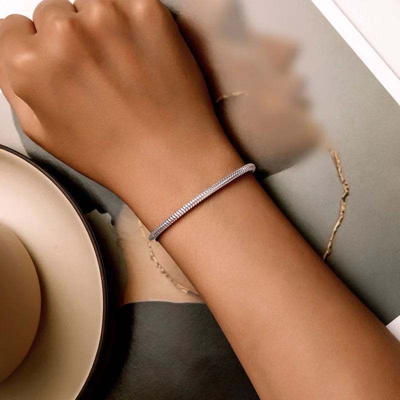 (image for) Pandora Style Snake Bone Chain Chain Bracelet - BSB150 - View 3