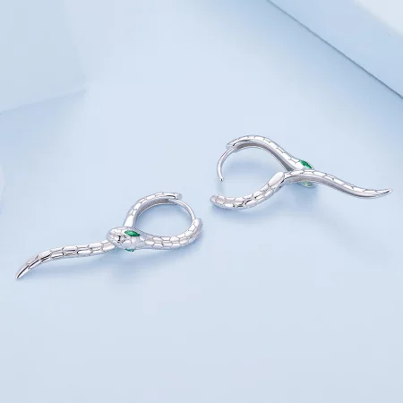 Pandora Style Snake Hoop Earrings - BSE792