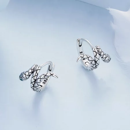 Pandora Style Snake Hoop Earrings - BSE883