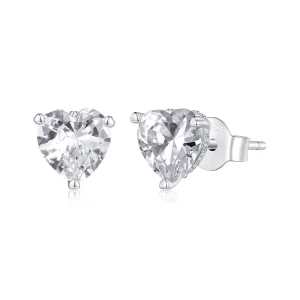 (image for) Pandora Style Sparkling Heart Studs Earrings - BSE853