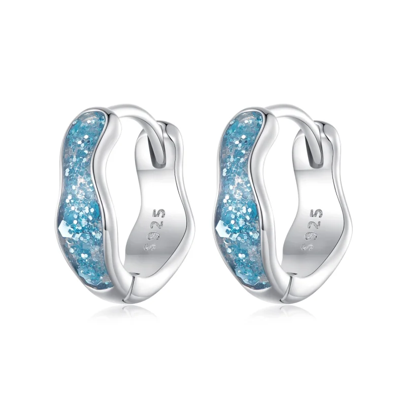 (image for) Pandora Style Sparkling Hoop Earrings - SCE1614 - Product Image