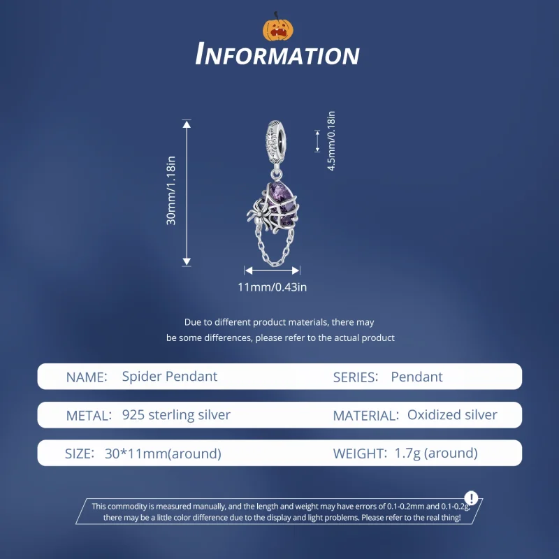 (image for) Pandora Style Spider Dangle - BSC913 - View 6