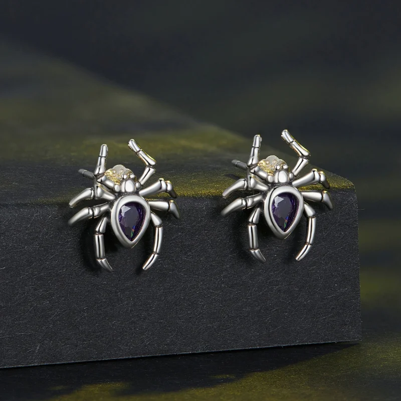 (image for) Pandora Style Spider Studs Earrings - BSE891 - View 2