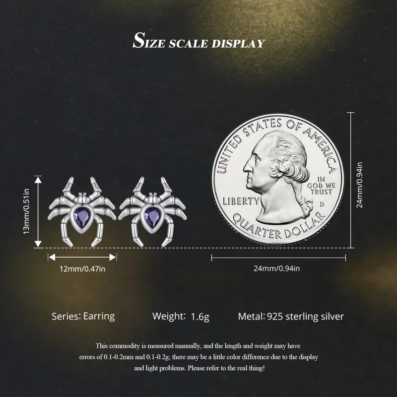 (image for) Pandora Style Spider Studs Earrings - BSE891 - View 7