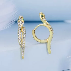 Pandora Style Spirit Snake Hoop Earrings - BSE669-B Pandora Style Spirit Snake Hoop Earrings - BSE669-B
