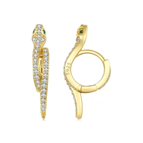 Pandora Style Spirit Snake Hoop Earrings - BSE669-B Pandora Style Spirit Snake Hoop Earrings - BSE669-B
