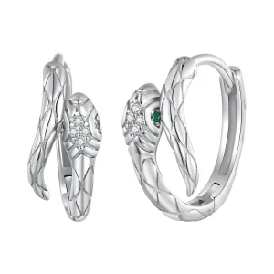(image for) Pandora Style Spirit Snake Hoop Earrings - BSE818