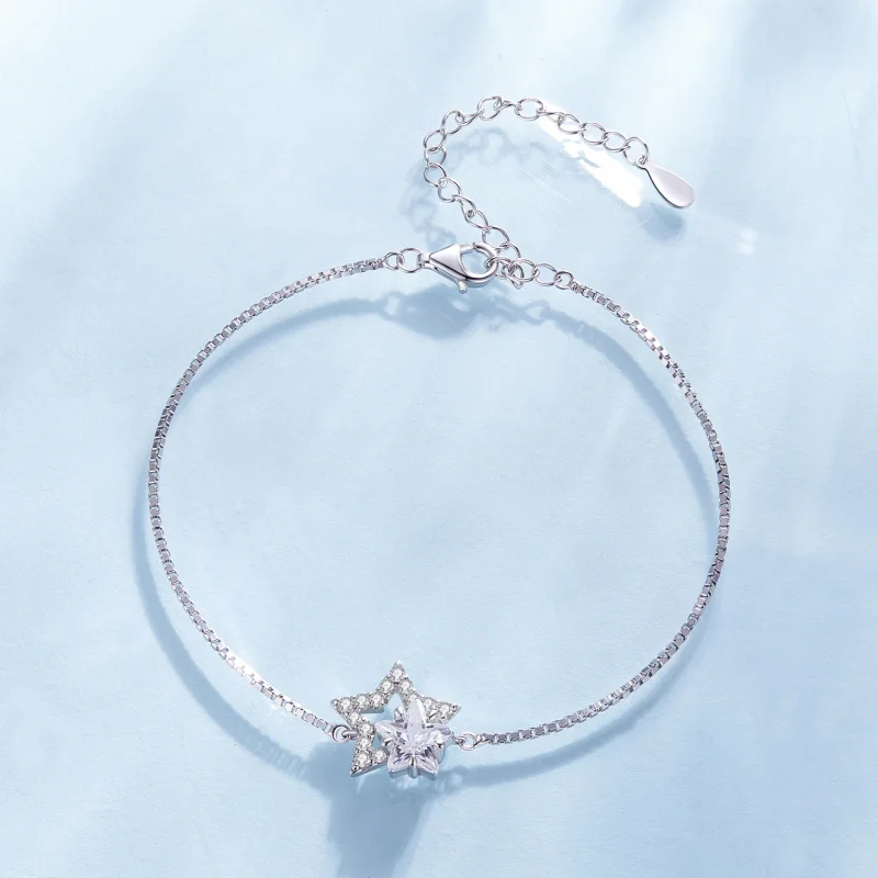 (image for) Pandora Style Star Chain Bracelet - BSB143 - View 3