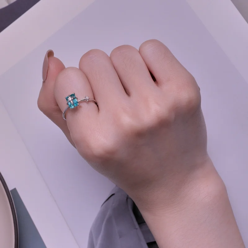 (image for) Pandora Style Star Glass Opening Ring - BSR416 - View 7