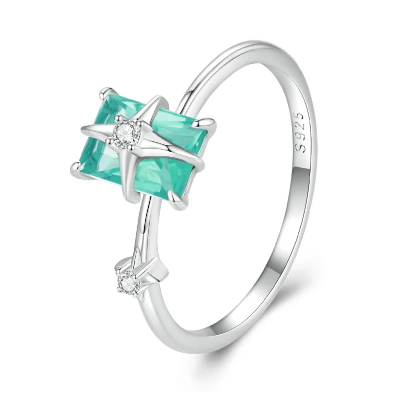 (image for) Pandora Style Star Glass Opening Ring - BSR416 - Product Image
