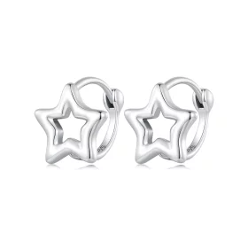 Pandora Style Star Hoop Earrings - BSE896 Pandora Style Star Hoop Earrings - BSE896