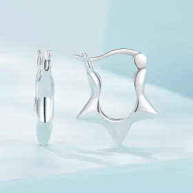 Pandora Style Star Hoop Earrings - SCE1615 Pandora Style Star Hoop Earrings - SCE1615