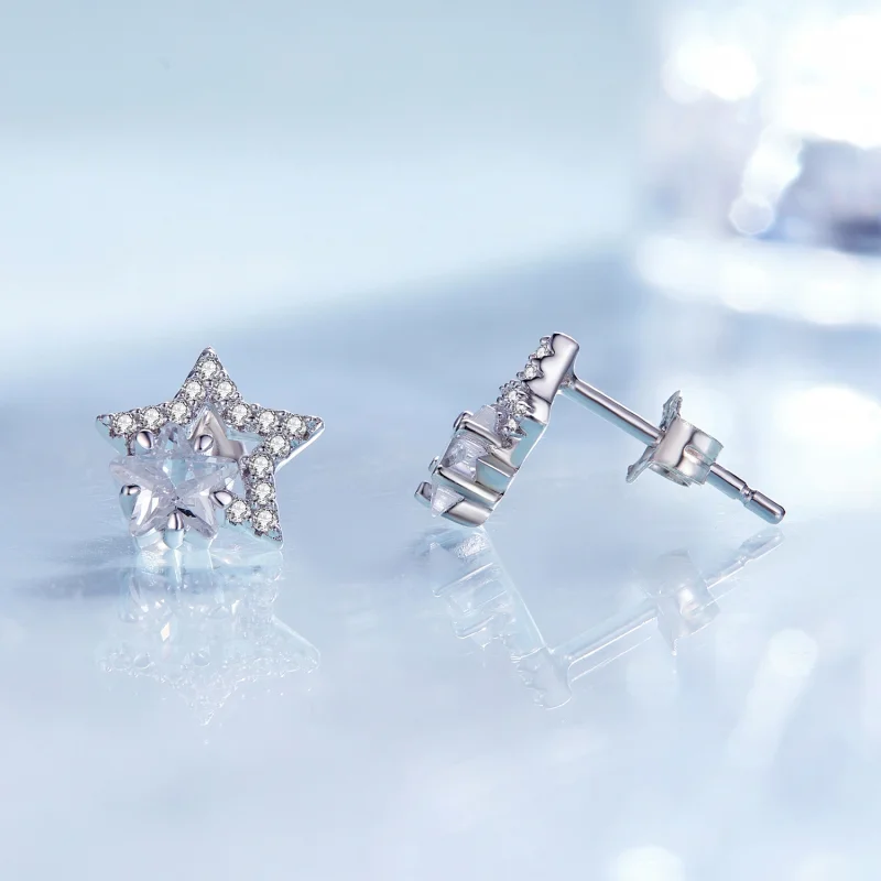 (image for) Pandora Style Star Studs Earrings - BSE878 - View 4
