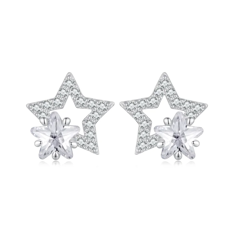(image for) Pandora Style Star Studs Earrings - BSE878 - Product Image