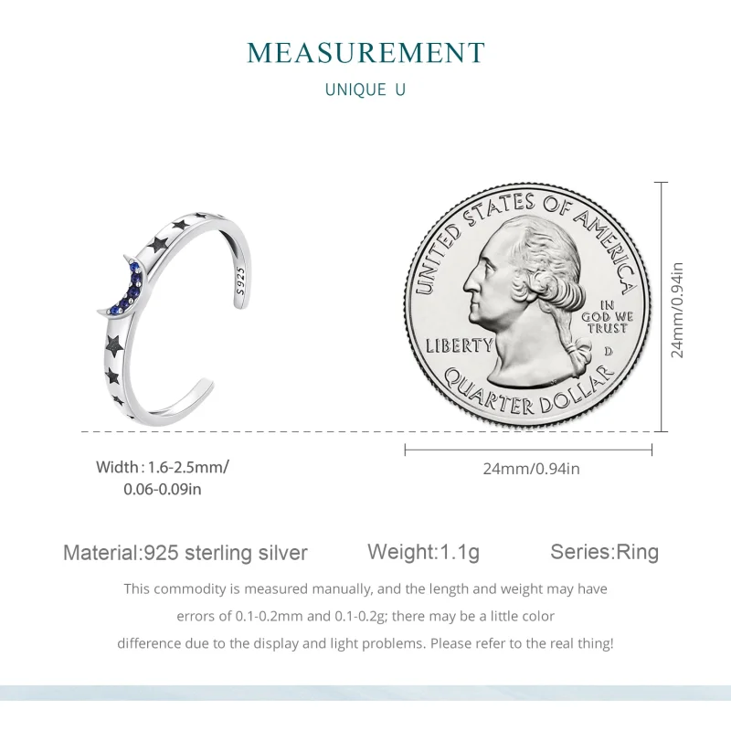 (image for) Pandora Style Sun, Moon and Stars Couple Open Ring - BSR490-E - View 2