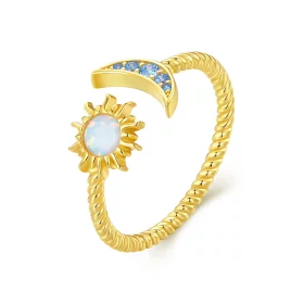 Pandora Style Sun, Moon and Stars Open Ring - SCR796-B Pandora Style Sun, Moon and Stars Open Ring - SCR796-B