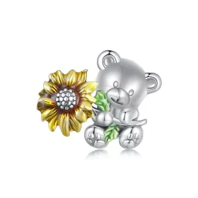 Pandora Style Sunflower and Bear Charm - SCC2560 Pandora Style Sunflower and Bear Charm - SCC2560