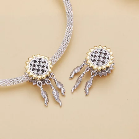 Pandora Style Sunflower Dream Catcher Charm - BSC820