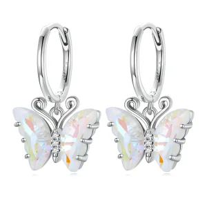 (image for) Pandora Style Symphony Butterfly Hoop Earrings - SCE1588-CF