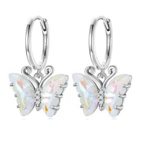 Pandora Style Symphony Butterfly Hoop Earrings - SCE1588-CF Pandora Style Symphony Butterfly Hoop Earrings - SCE1588-CF