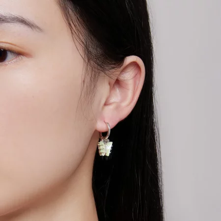 Pandora Style Symphony Butterfly Hoop Earrings - SCE1588-GN