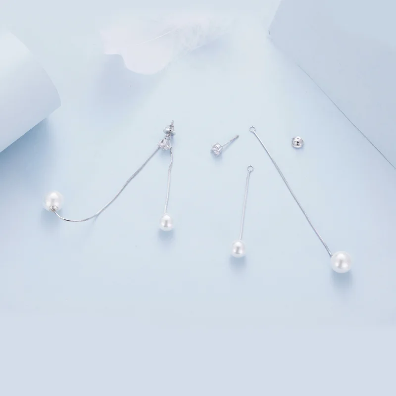 (image for) Pandora Style Tassel Beads Dangle Earrings - BSE890 - View 4