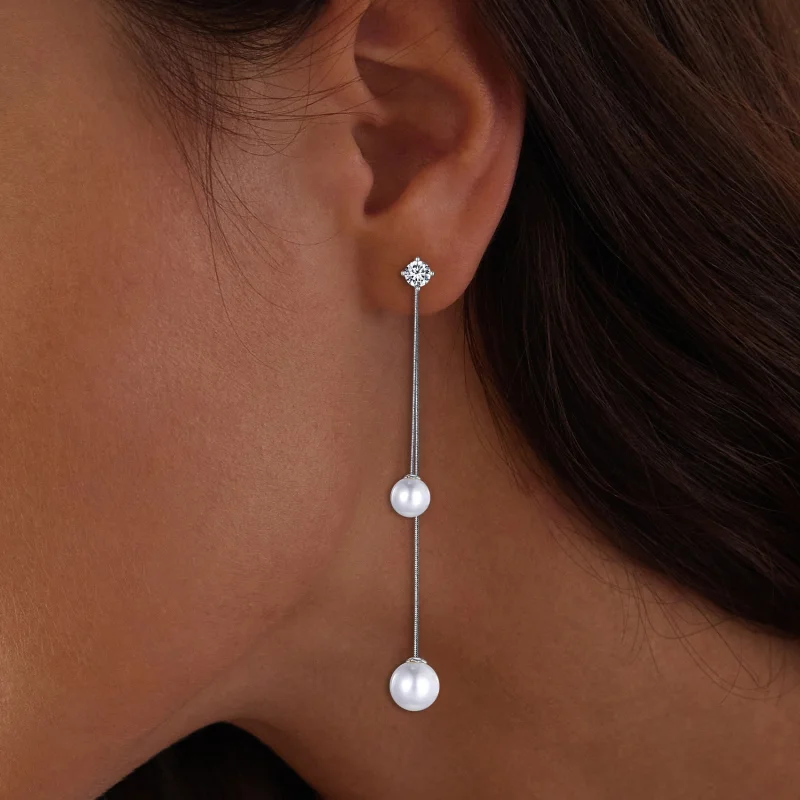 (image for) Pandora Style Tassel Beads Dangle Earrings - BSE890 - View 6