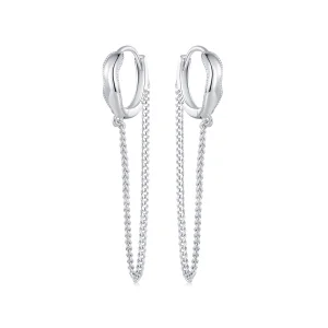 (image for) Pandora Style Tassel Hoop Earrings - BSE897
