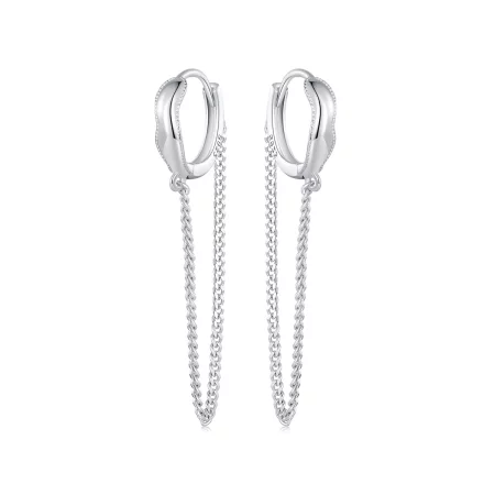 Pandora Style Tassel Hoop Earrings - BSE897