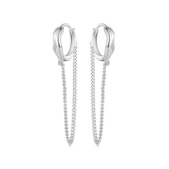 Pandora Style Tassel Hoop Earrings - BSE897