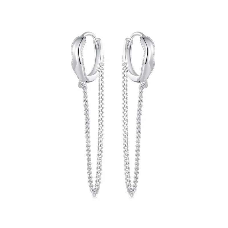 (image for) Pandora Style Tassel Hoop Earrings - BSE897 - Product Image