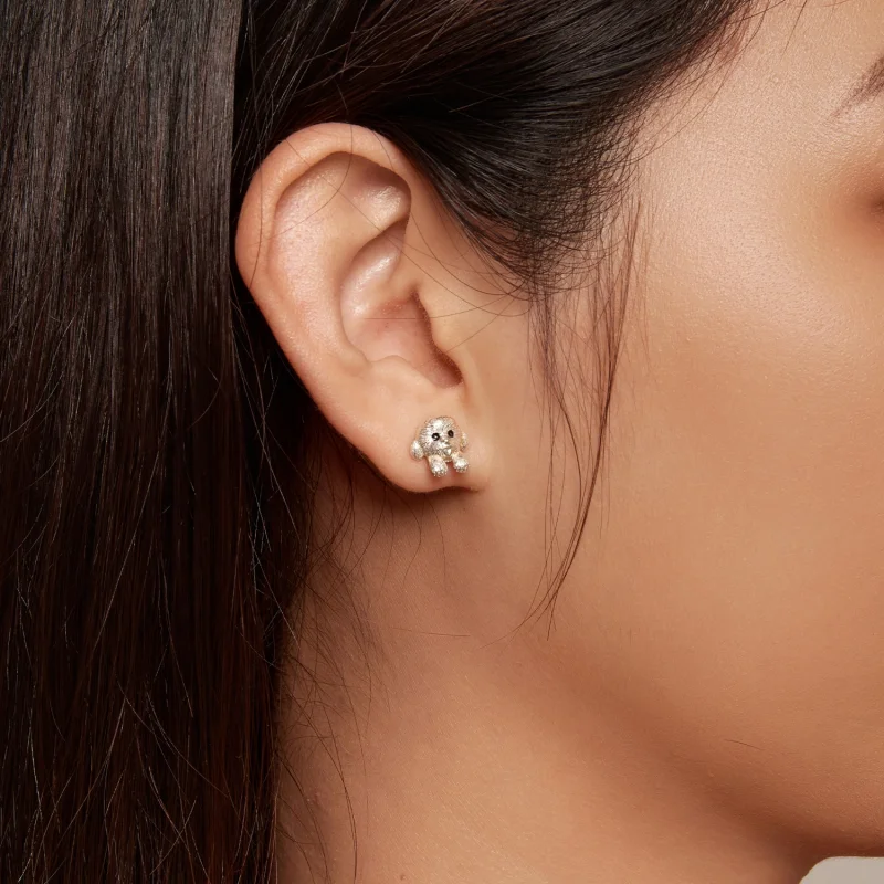 (image for) Pandora Style Teddy Studs Earrings - SCE1631 - View 7