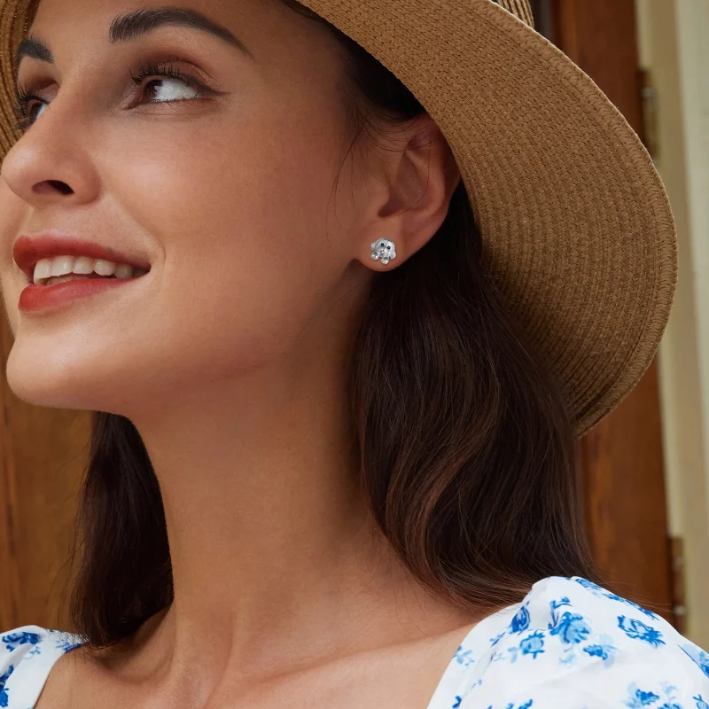 (image for) Pandora Style Teddy Studs Earrings - SCE1631 - View 8